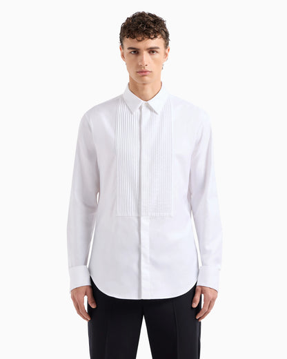 Pleated cotton shirt