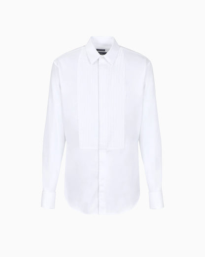 Pleated cotton shirt