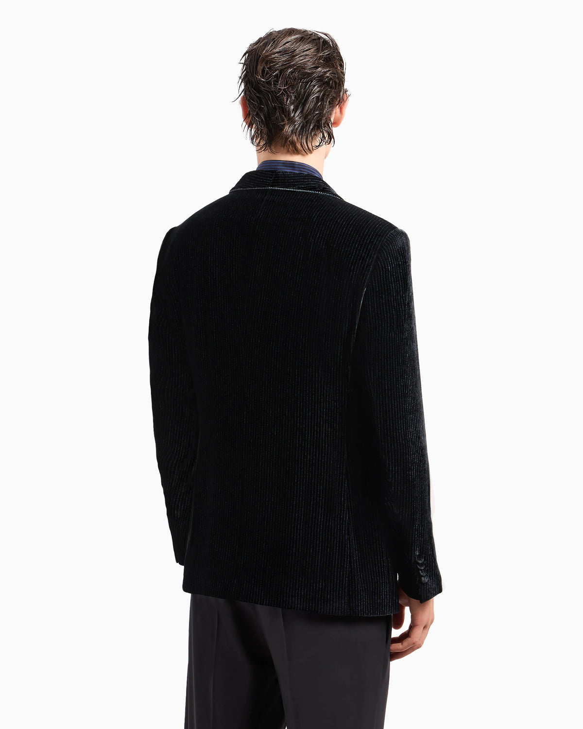 Soho line single-breasted tuxedo jacket in rhinestone-embroidered velvet