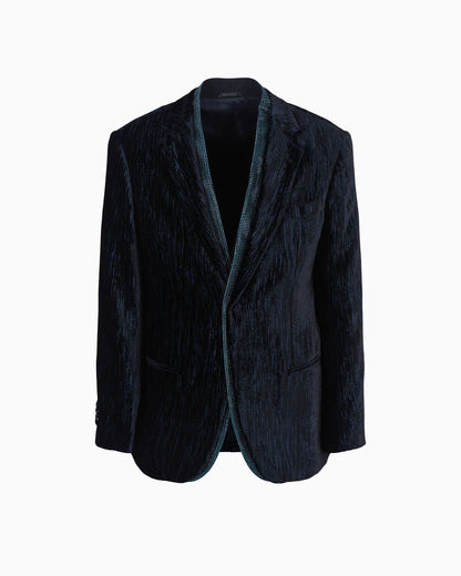 Soho line single-breasted tuxedo jacket in rhinestoned velvet