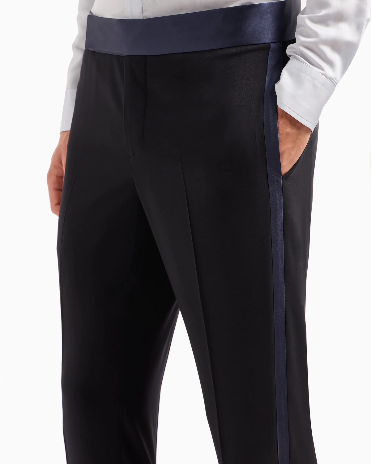 Wool crêpe tuxedo trousers