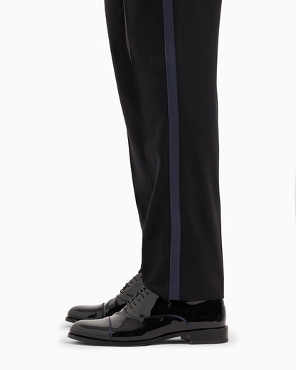 Wool crêpe tuxedo trousers