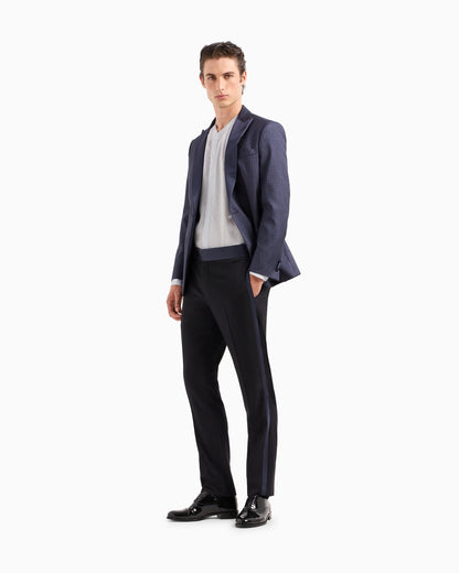 Wool crêpe tuxedo trousers