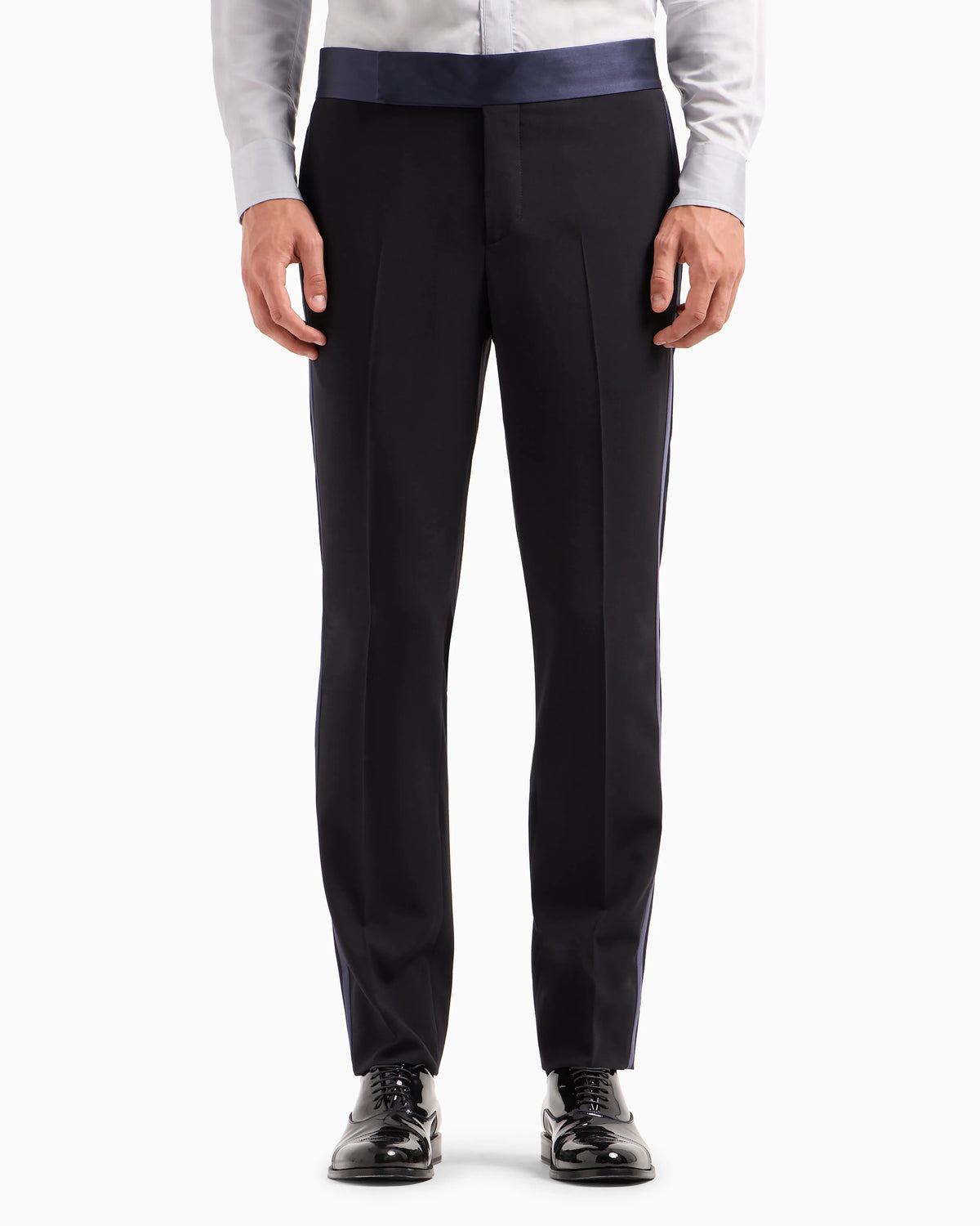 Wool crêpe tuxedo trousers