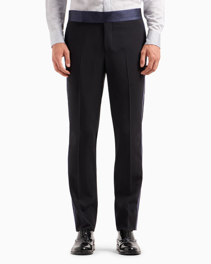 Wool crêpe tuxedo trousers