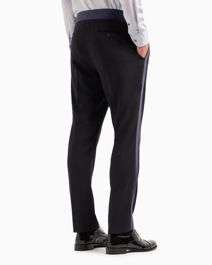 Wool crêpe tuxedo trousers