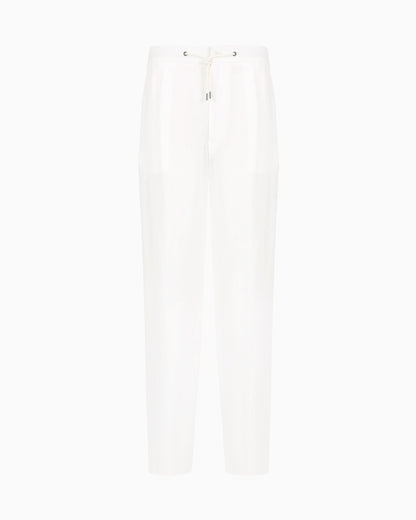 Single-dart, pure linen canvas trousers