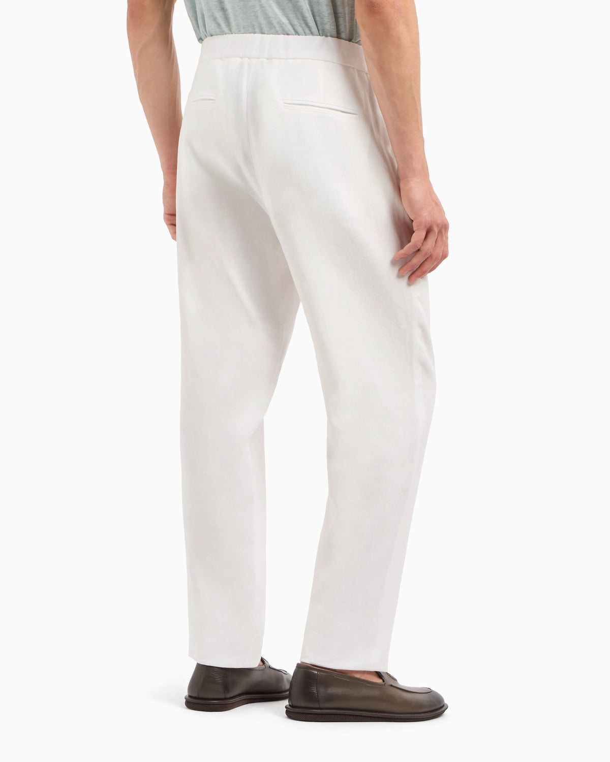 Single-dart, pure linen canvas trousers