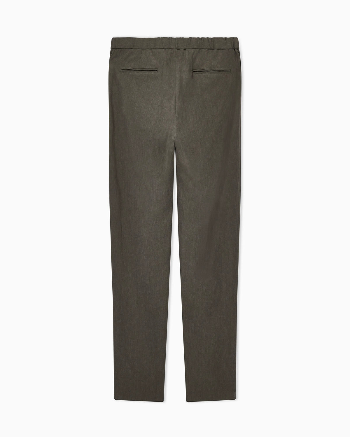 Linen trousers with a single pleat and drawstring