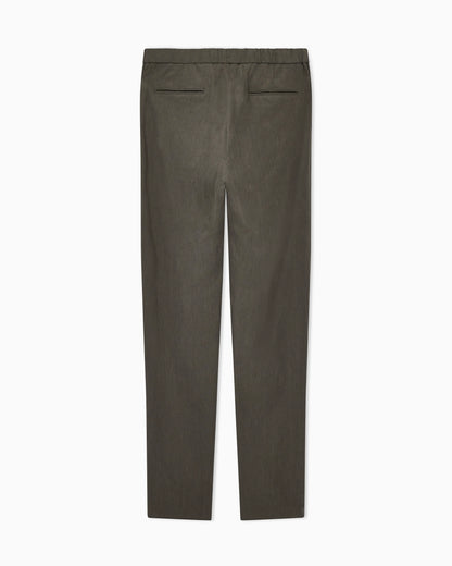 Linen trousers with a single pleat and drawstring
