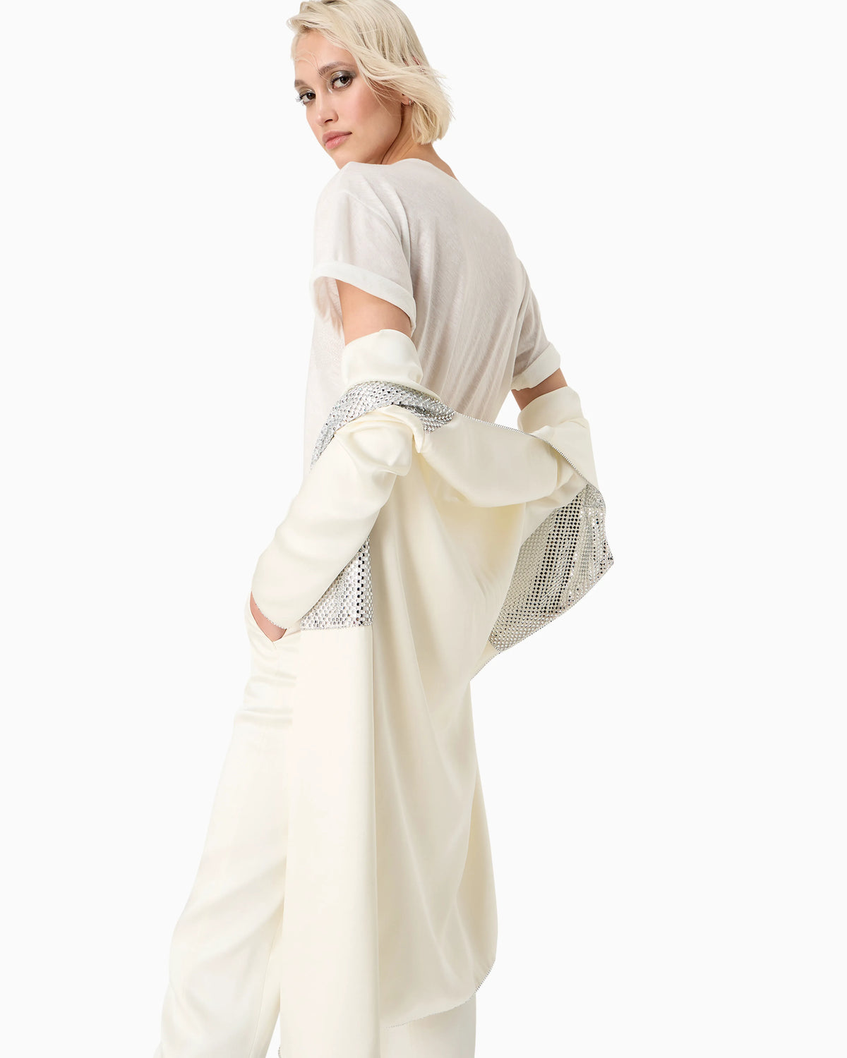 Double silk-satin trousers