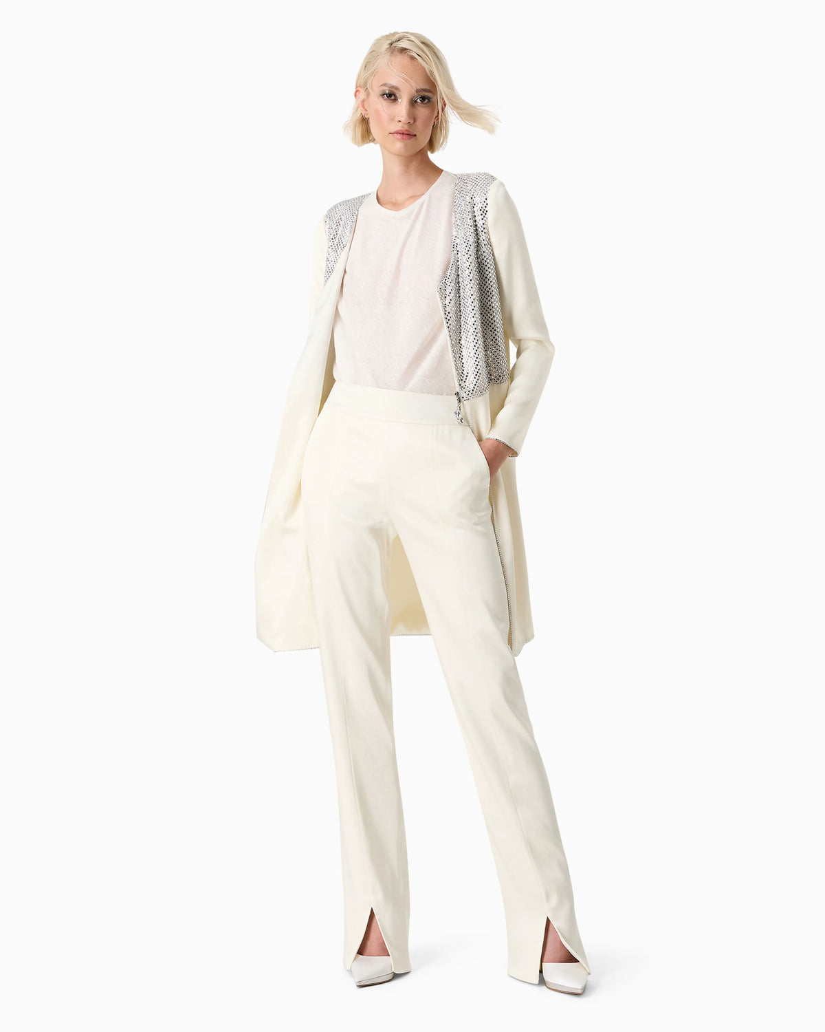 Double silk-satin trousers
