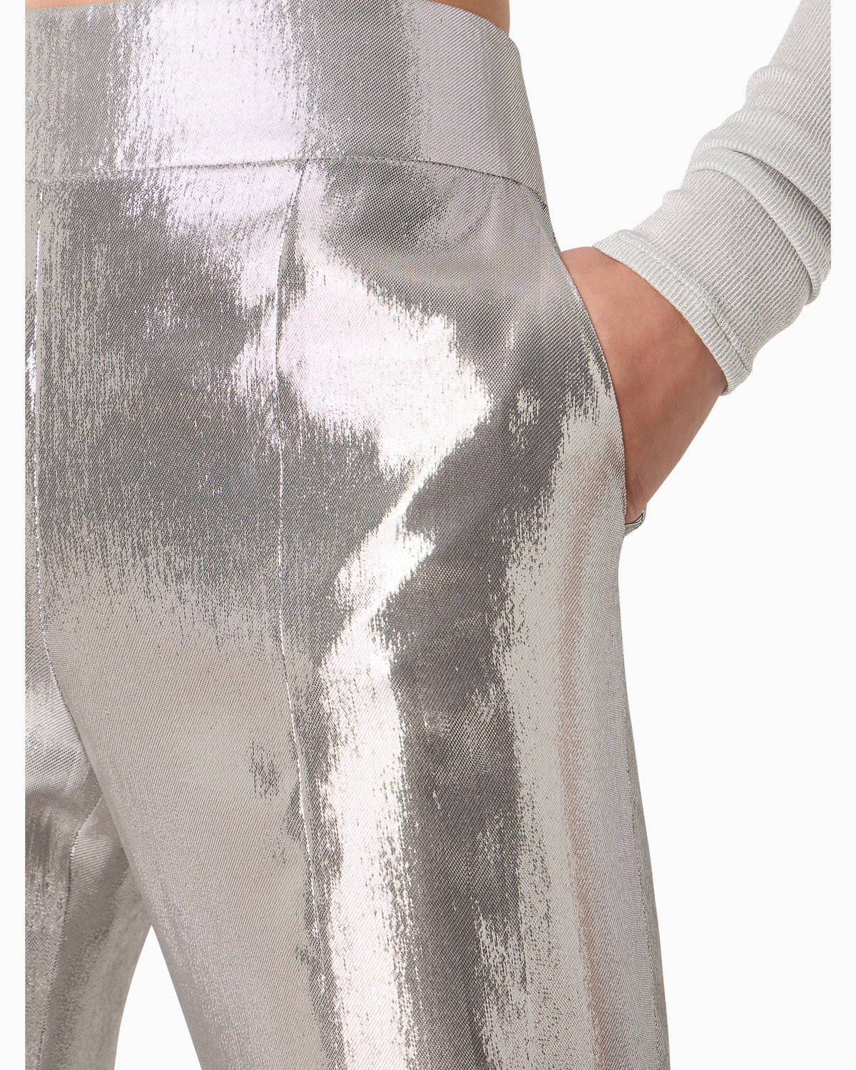 Silk and Lurex-blend trousers
