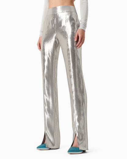 Silk and Lurex-blend trousers