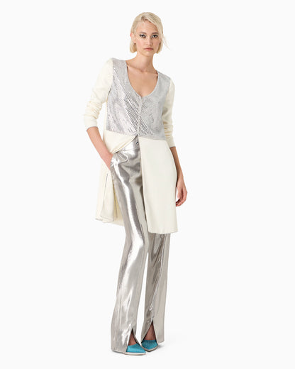 Silk and Lurex-blend trousers