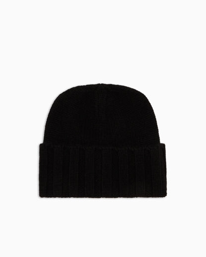 Cashmere beanie with ribbed texture and cuff Essential