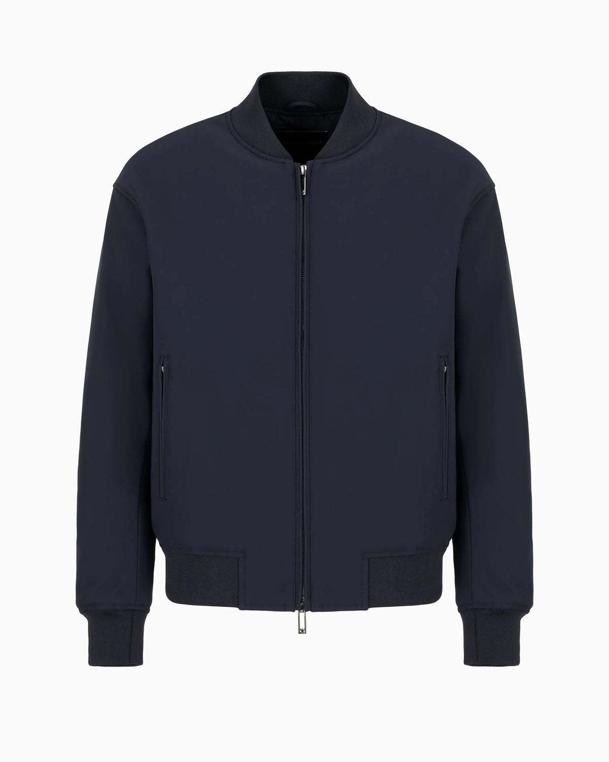 Zipped bomber jacket in technical stretch nylon
