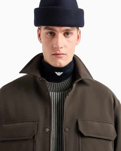 Soft nylon comfort-fit shirt jacket