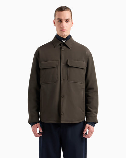 Soft nylon comfort-fit shirt jacket