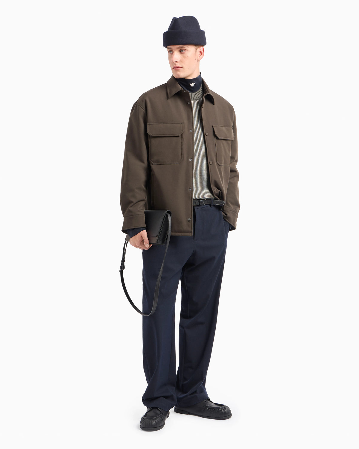 Soft nylon comfort-fit shirt jacket