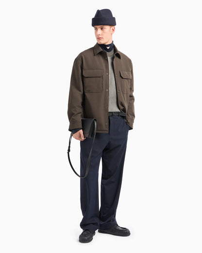 Soft nylon comfort-fit shirt jacket