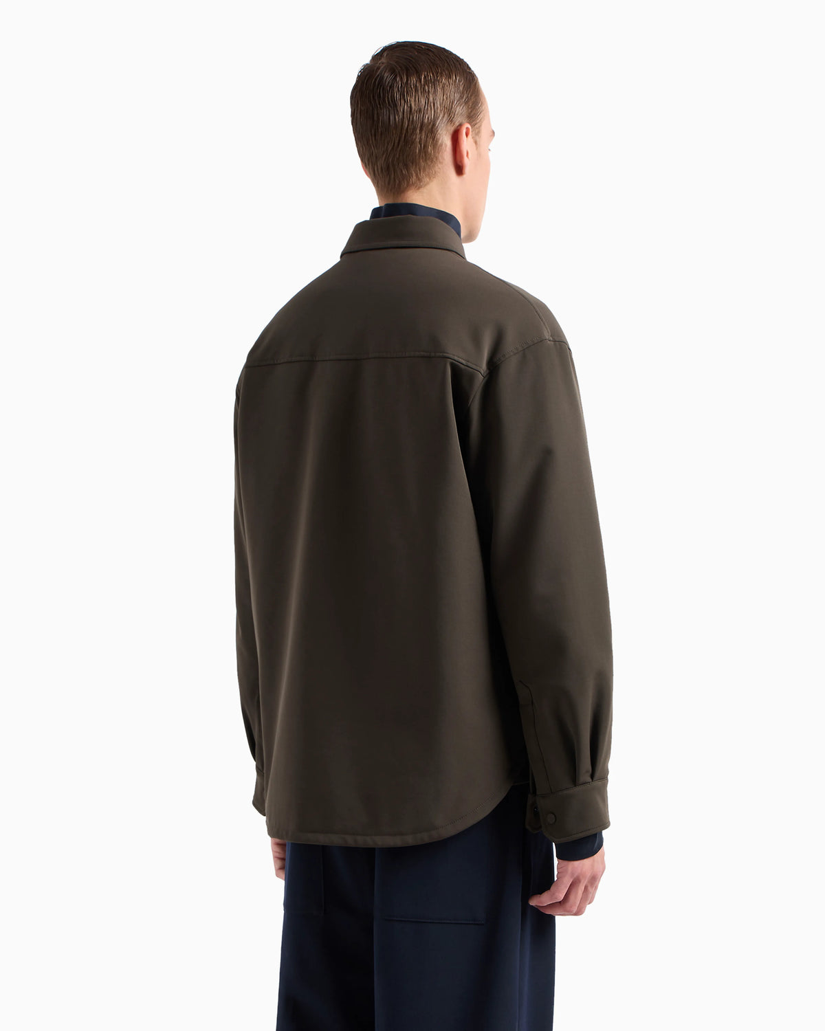 Soft nylon comfort-fit shirt jacket