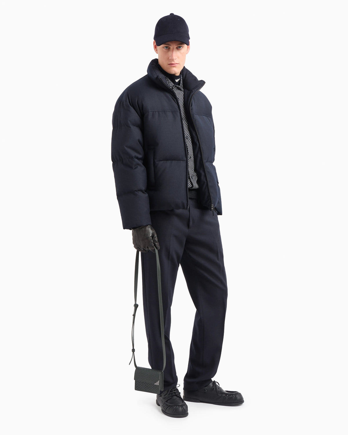 Virgin wool-blend chinos with a trouser crease