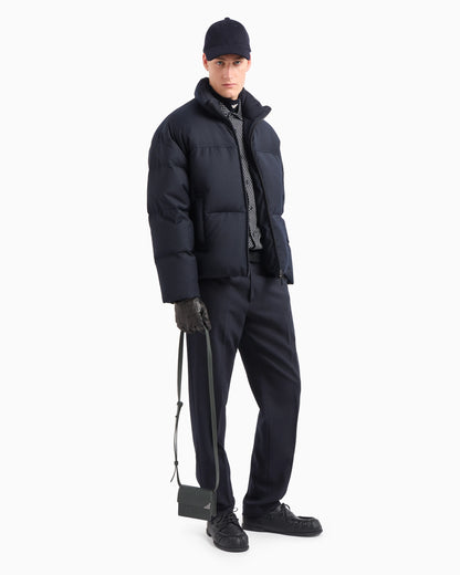 Virgin wool-blend chinos with a trouser crease