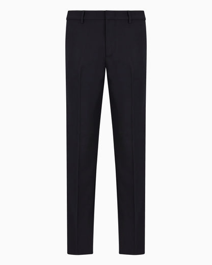 Virgin wool-blend chinos with a trouser crease