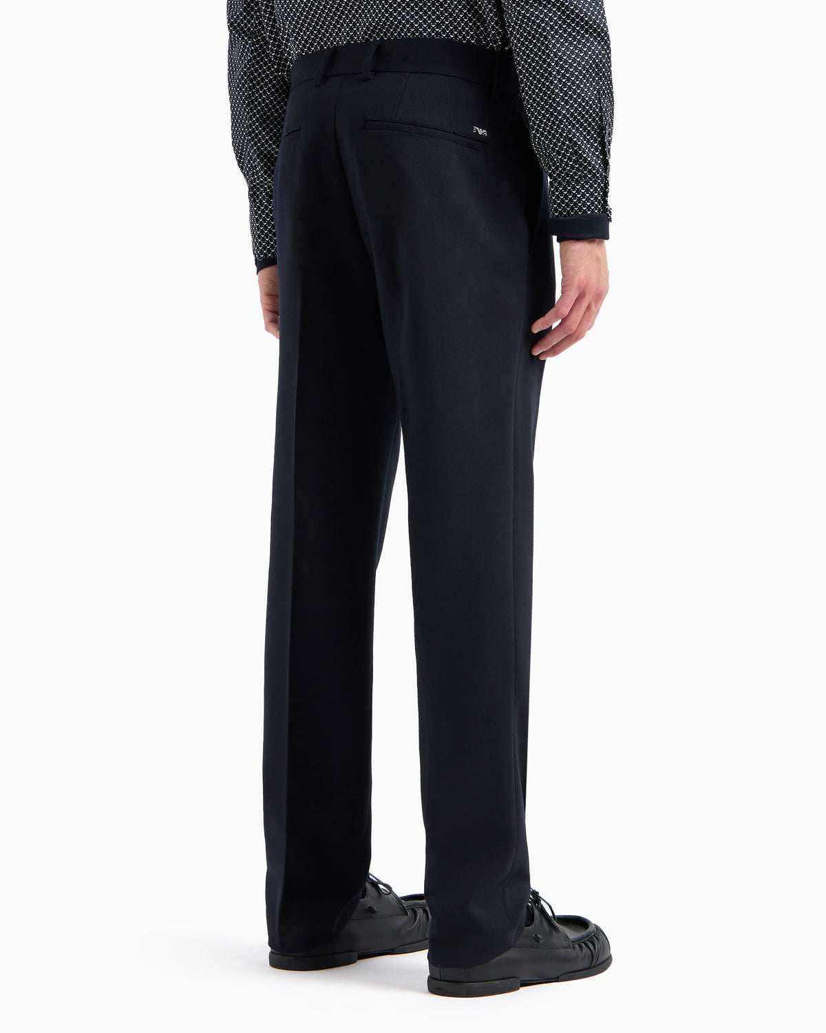 Virgin wool-blend chinos with a trouser crease