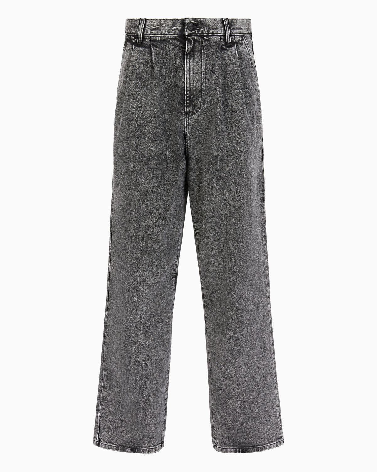 Garment-treated denim jeans with darts