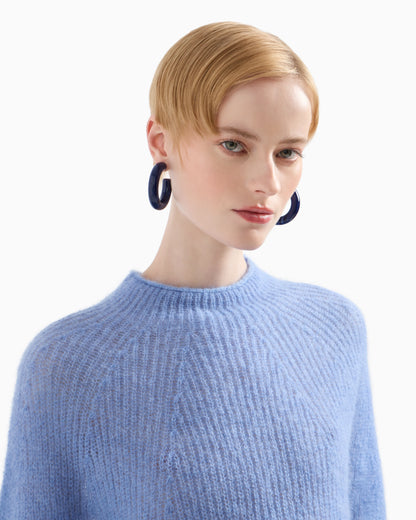 Fisherman’s-rib mohair-wool blend jumper