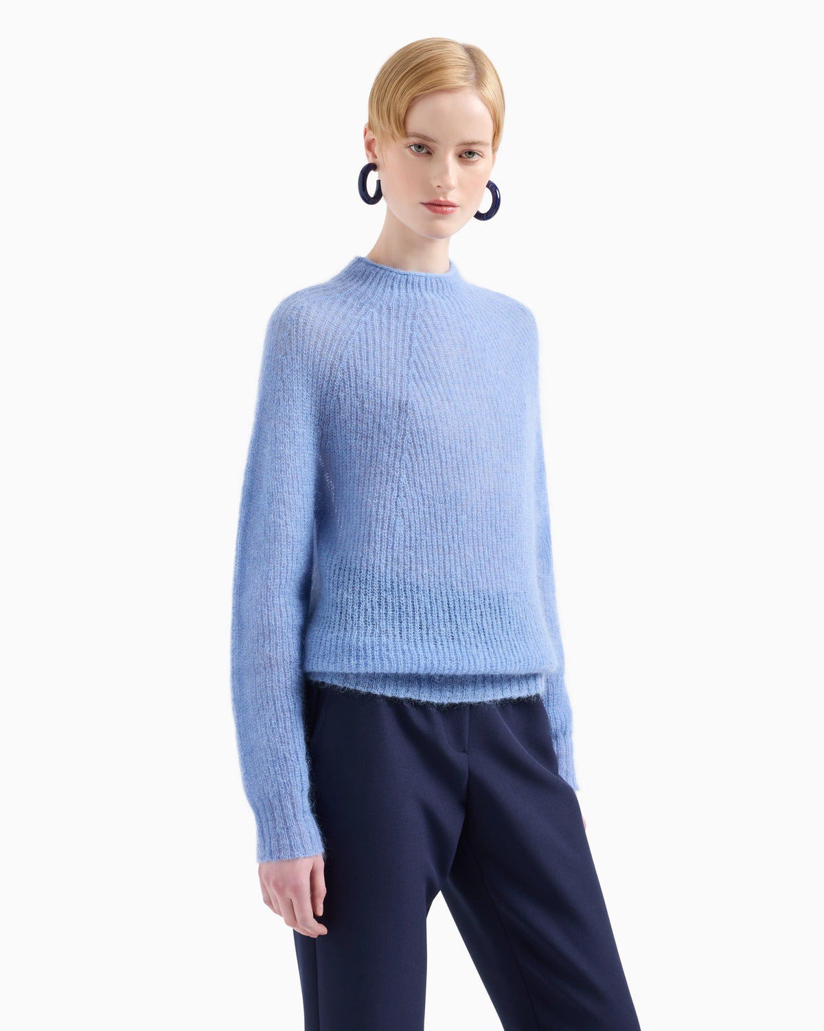 Fisherman’s-rib mohair-wool blend jumper