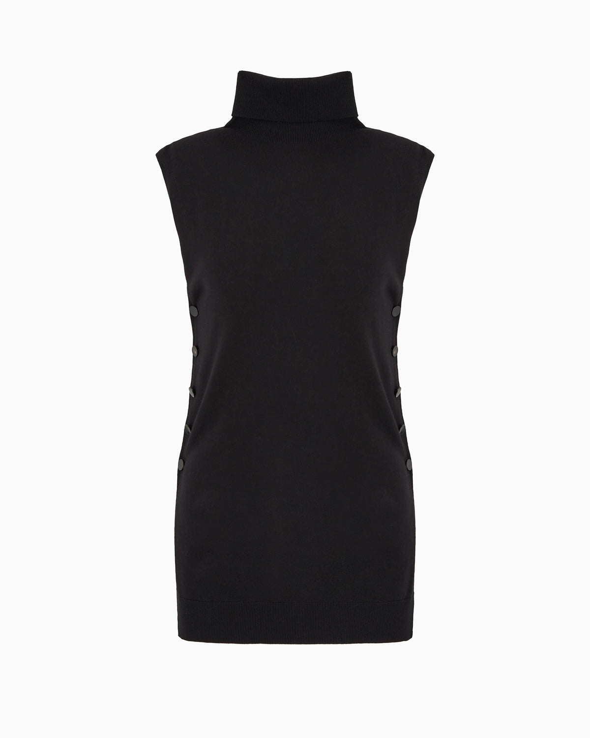 Virgin wool mock-neck top
