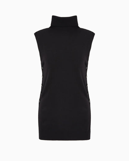 Virgin wool mock-neck top