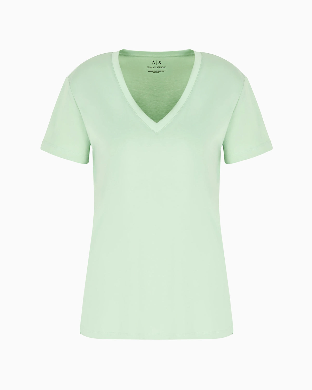 Slim fit jersey T-shirt with V-neck and small logo