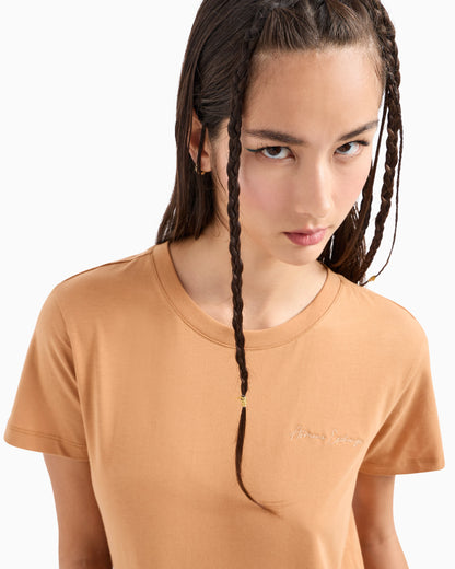 Regular fit T-shirt with mini signature print in ASV cotton