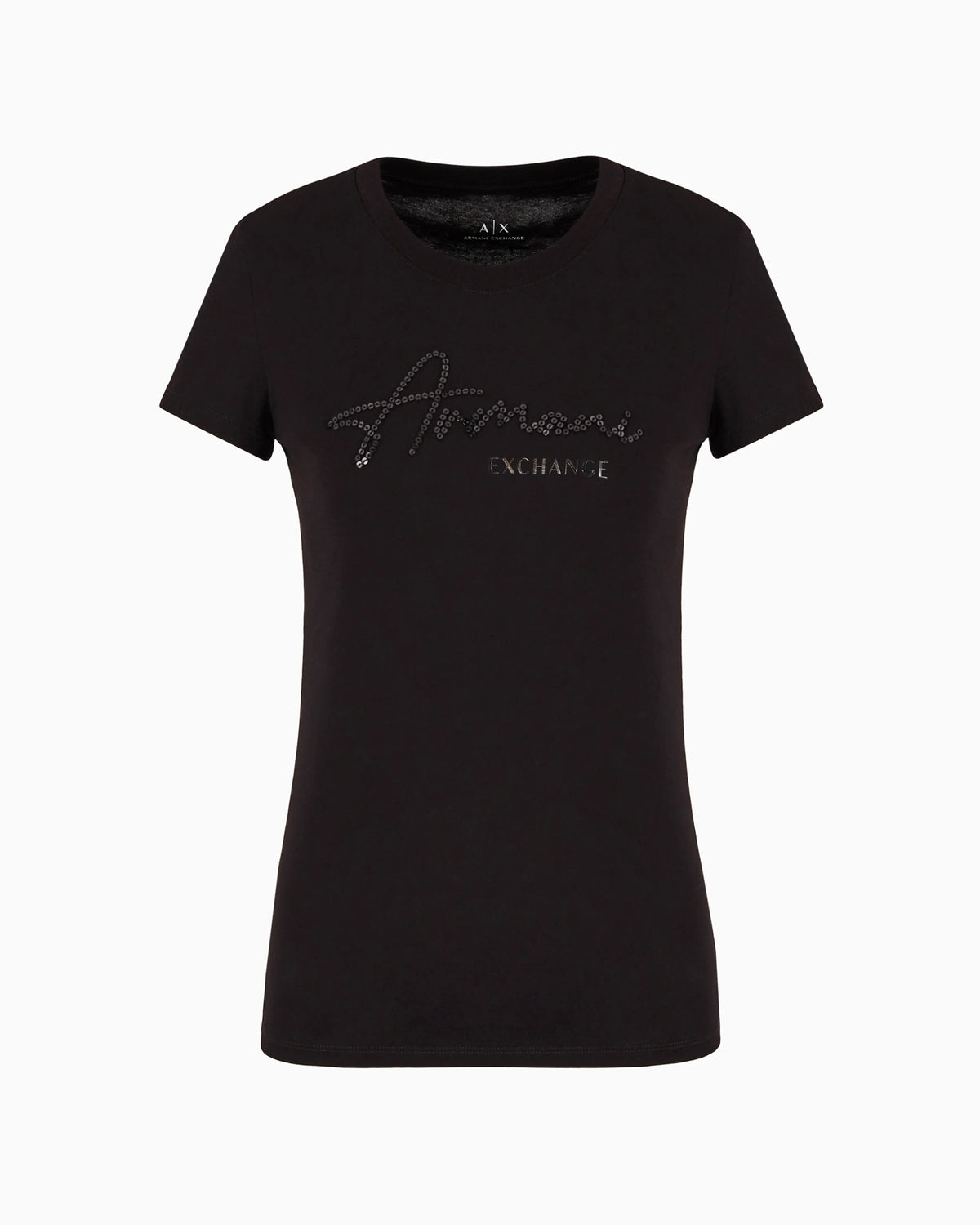 Slim fit T-shirt with logo lettering and sequins