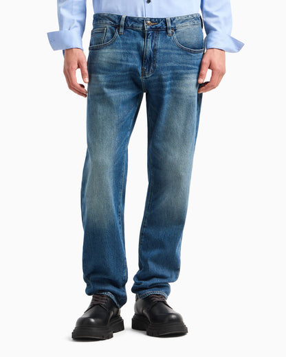 J16 Straight Fit Indigo Cotton Denim Jeans