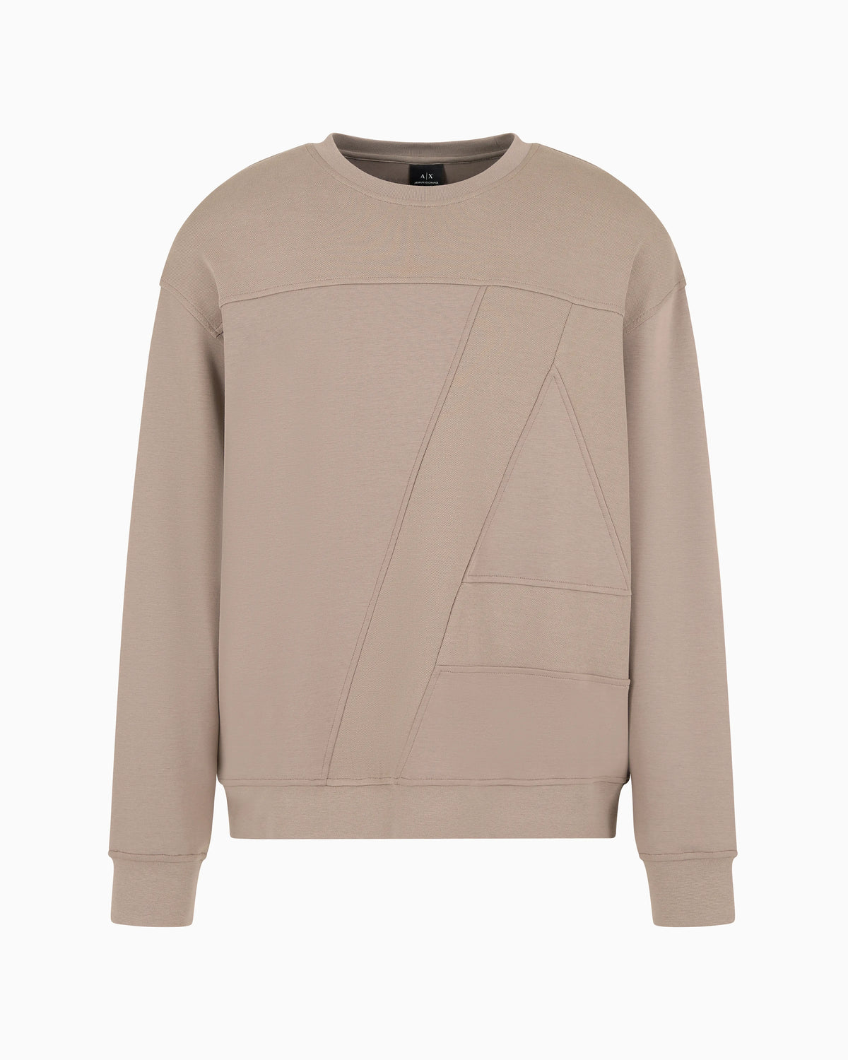 organic cotton crewneck sweatshirt with maxi logo and A-line