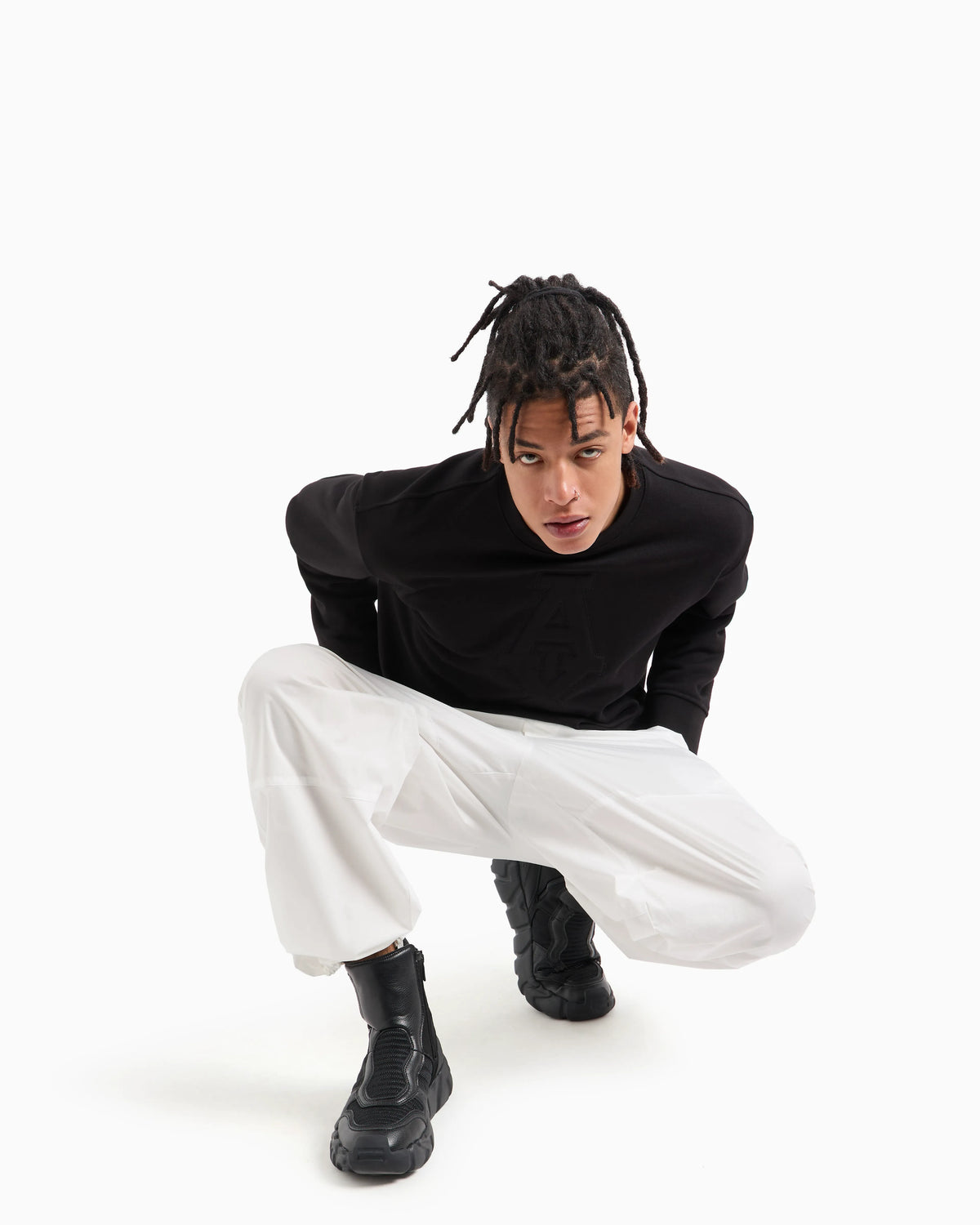 French Terry Embossed Logo Sweatshirt