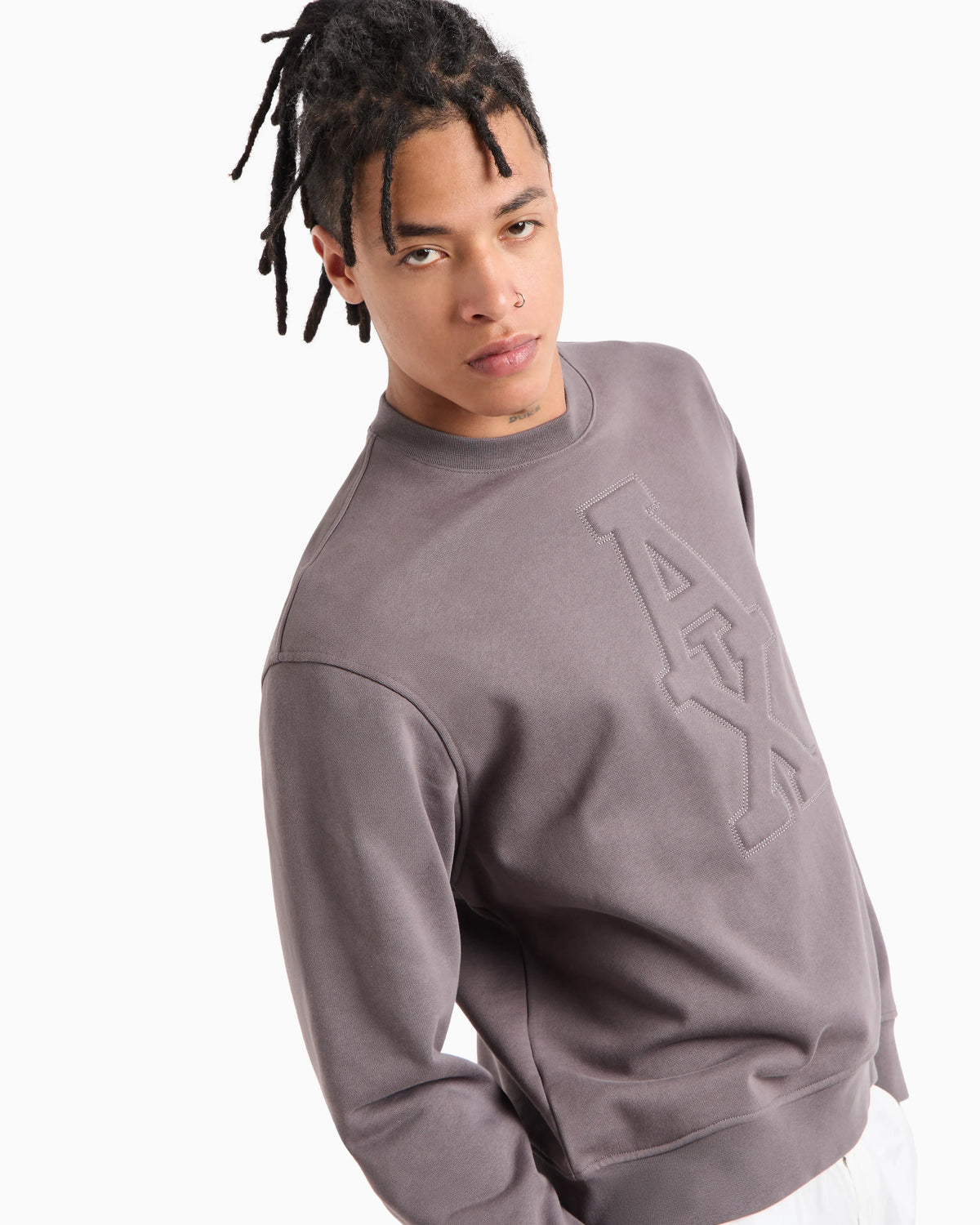 French Terry Embossed Logo Sweatshirt