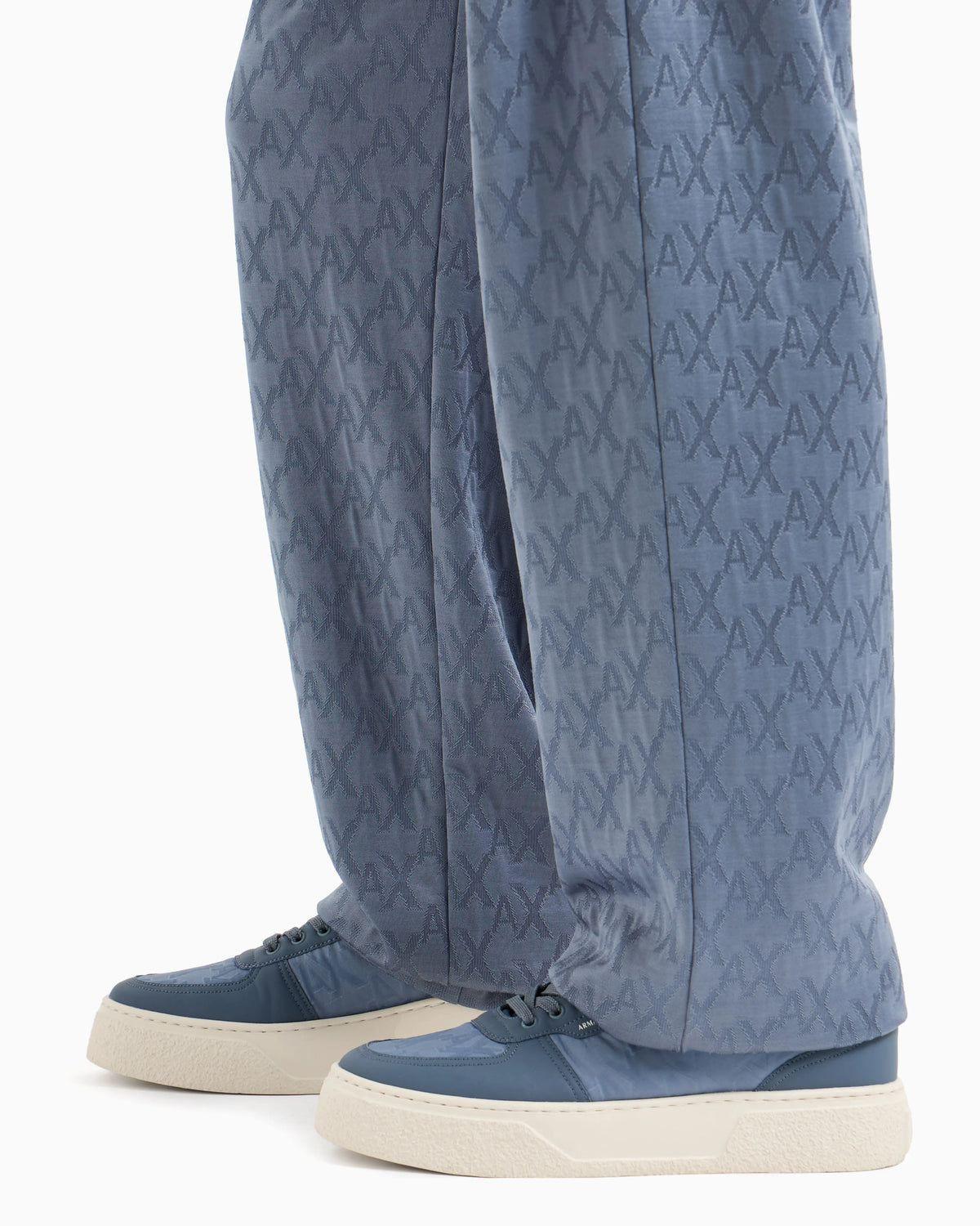 Cotton Blend Satin Pleated Trousers