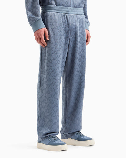 Cotton Blend Satin Pleated Trousers