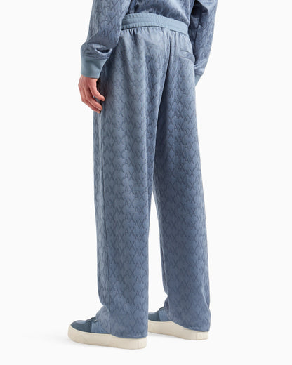 Cotton Blend Satin Pleated Trousers