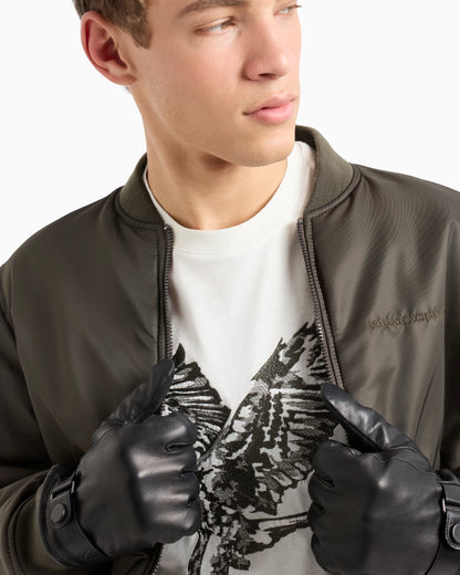 Regular fit T-shirt with eagle embroidery in ASV jersey