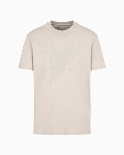 Regular fit T-shirt with eagle embroidery in ASV jersey