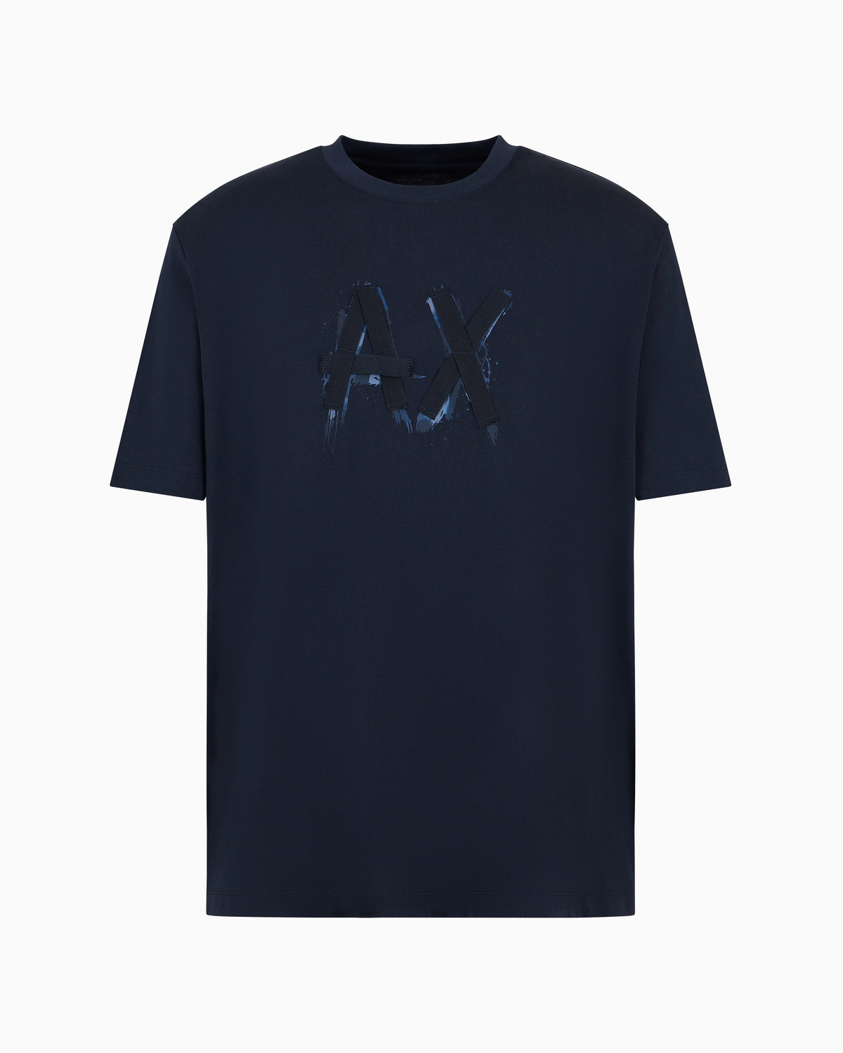 Regular fit T-shirt with brush stroke logo in ASV cotton
