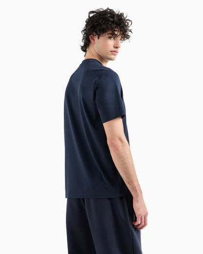 Regular fit T-shirt with brush stroke logo in ASV cotton