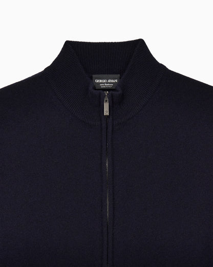 Zipped cardigan in cashmere